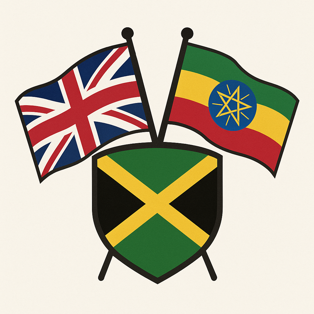 UK Jamaica Ethiopia Specifically Immediately logo